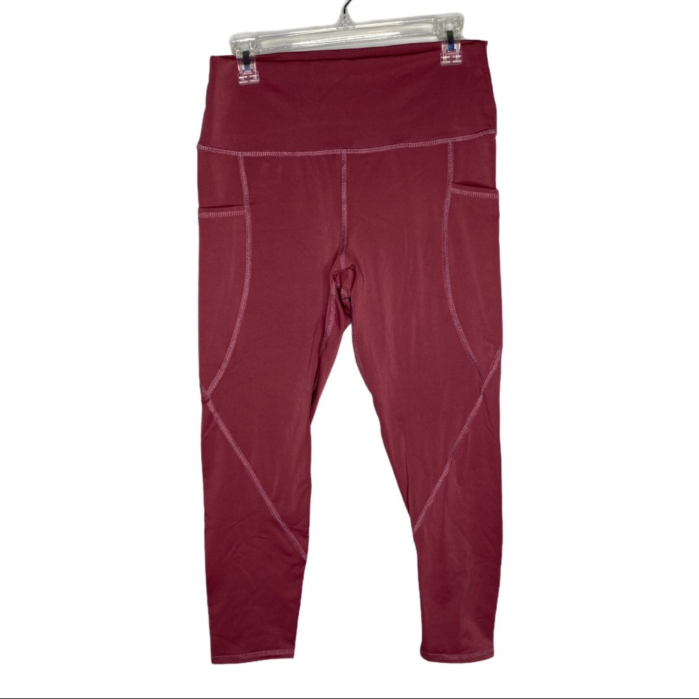 EVCR plum cropped workout leggings size XL